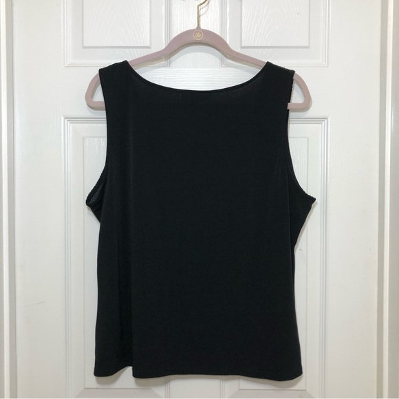 Ellen Tracy Women’s Metallic Velvet Dots Black Tank Top style M7C37972R  XL - Picture 4 of 7